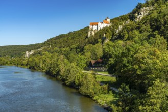 Prunn Castle and the Main-Danube Canal in Schlossprunn near Riedenburg, Lower Bavaria, Bavaria,