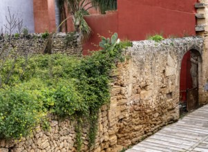 Historic city wall, Alcudia, Balearic Islands, Majorca, Spain, Europe