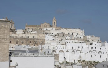 View of the famous white historic centre of Ostuni, Apulia, Italy, Europe