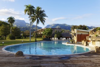 Pool, Bungalow, Terraced bungalow, Garden, Mountain, Evening sun, Royal, Tahitien Hotel, Pirae,