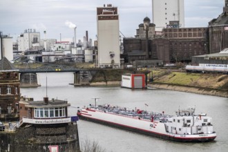 Container terminal in Krefeld Rhine harbour, inland port, 4th largest public port in North