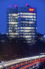 E.ON headquarters, Group headquarters in Essen-Rüttenscheid, A52 motorway, North Rhine-Westphalia,