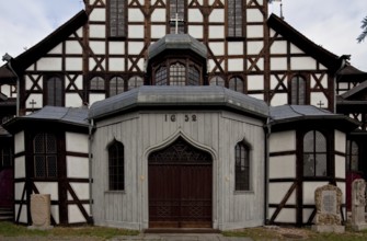 Protestant Church of Peace, partial view from the south, built 1656-57, largest half-timbered