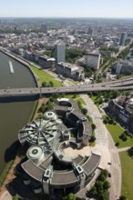 Düsseldorf, view of the old town from the Rhine Tower