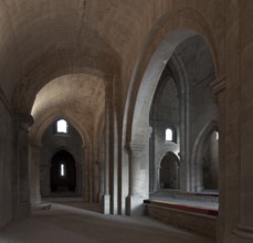 Cistercian monastery founded in 1144, church built 1175-1220, view from the north aisle to the