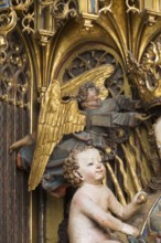 Marian altar (rosary altar) from the Heilig-Geist-Hospital, Lübeck or Hildesheim around 1525, angel