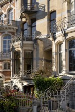 Brussels, Bruxelles, Art Nouveau house on Avenue General de Gaulle, Maison Flagey, façade with