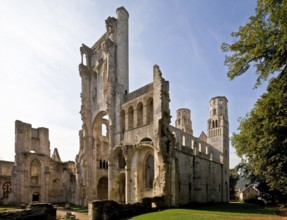 Begun in 1040, destroyed from 1562, view from north-east, remains of crossing tower and transept in