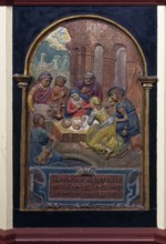 Relief panel in the baptismal font with the Christmas motif of the Adoration of the Shepherds, 2nd