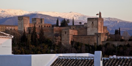 Alcazaba fortress from the north-west, with the Sierra Nevada above it