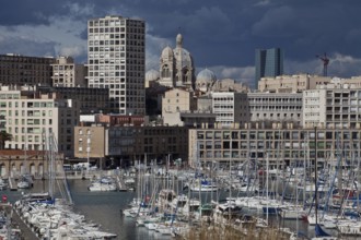 Bottom front Vieux-Port, Old Harbour, centre right Cathedrale de la Major, St., Saint, Saint