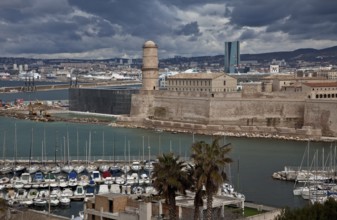 View from the south, in front entrance to Vieux-Port, behind CMA CGM high-rise building 2005-2010