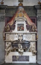 Florence, Florence, Santa Croce, Michelangelo's tomb, personifications of painting (left),