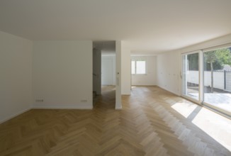 Krefeld, Rott housing estate, Reymann Architekten 2018, house no. 6, living room