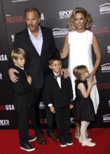 Kevin Costner, Christine Baumgartner, Grace Avery Costner, Hayes Logan Costner and Cayden Wyatt