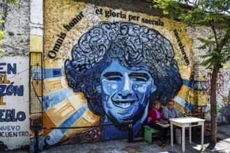 Mural, Diego Maradona, La Boca, Buenos Aires, Argentina, South America