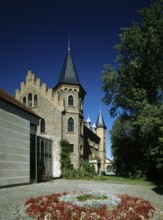 Spindlhof Castle, view from the south-east. Manor house from 1570, rebuilt in 1894 in neo-Gothic