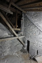 Above the choir vault, view of the south wall of the northern choir flank tower Church of St.,