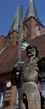 General view en face in front of the arcade wing of the town hall, built in 1525 Copy 1974 m wooden