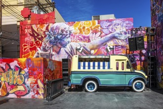 Mural, Downtown, Las Vegas, Nevada, USA, North America