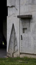 Le Corbusier, Unite d'Habitation, 1965 to 1967, concrete relief on the plinth: tree and cloud