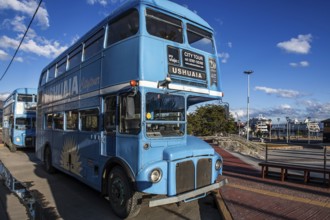 Double-decker bus for city tour, Ushuaia, Argentina, South America