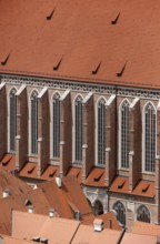 View from Trausnitz Castle to the south wall of the nave, St., Sankt, Saint