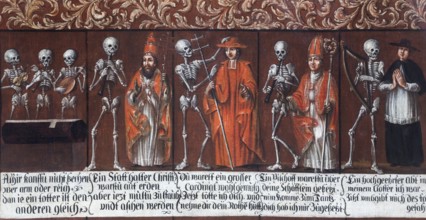 Pilgrimage church, Dance of Death, painting from the 17th century