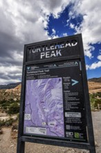 Turtlehead Peak hiking trail sign, Red Rock Canyon National Recreation Area, Nevada, USA, North