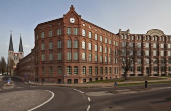 Burg, former shoe factory Tack & Cie built 1888-1906, main façade. Burg near Magdeburg