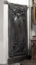 Epitaph in the southern side choir, black limestone (bluestone), Abbot Johannes von Gertzen (died