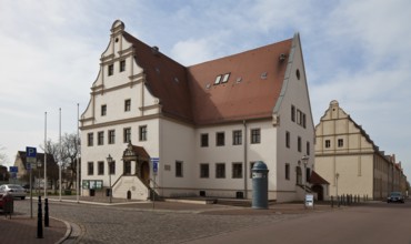 Aken (Elbe) market square with town hall. Begun in 1490 Thoroughly renovated and extended in 1907