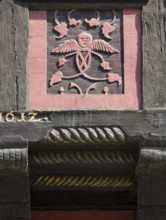 Half-timbered houses Breite Straße 39 with angel carving