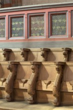 Brauweiler near Pulheim, St Nicholas Abbey Church, choir stalls with painted choir screens