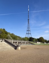 Crystal Palace transmission tower, in front of it the location of the Crystal Palace