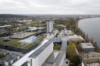 View of the Federal Palace and Congress Centre from the former Langer Eugen tower block to the