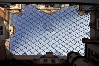 Small castle courtyard, glass roof