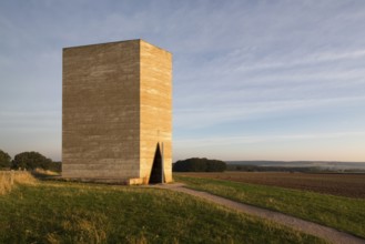 South side at sunrise with path and open door, St., Sankt, Saint