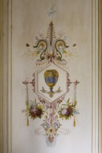 Hall on the upper floor with paintings by Benjamin and Jakob Orth, detail mural, St., Sankt, Saint