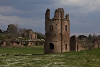 Circus of Maxentius, left Villa of Maxentius