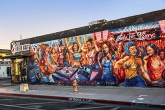 Mural for Red Kat Club, Arts District, Las Vegas, Nevada, USA, North America