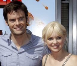 Bill Hader and Anna Faris at the Los Angeles premiere of 'Cloudy With A Chance Of Meatballs' held