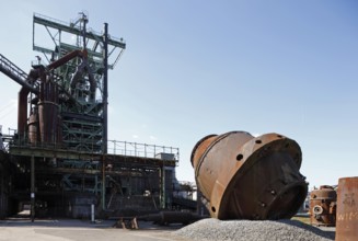 Oldest blast furnace in the Ruhr area, scrap yard