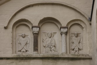 Relief of Christ between angels on the west gable of the north aisle, St., Sankt, Saint