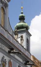 Nam. Premysla Otakara II, town hall, built 1727-1730 by Martinelli, parapet figures and gargoyles