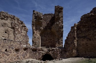 Castillo de Penas Negras wall tower ruins seen from the courtyard