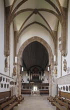 Nuremberg, Protestant parish church of St Jokob. View from the choir to the organ, St., Sankt,