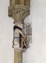 Gothic figure capital. Brother Diemar. The Dominican church of St. Blasius in the old town of