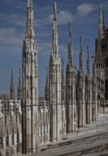 Roof terrace, part of the northern parapet made of wimpergen with cross flowers and pinnacles of