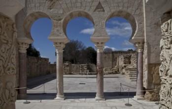 Medina Azahara, ruins of the palace city. Palace complex portal. built in ca 945